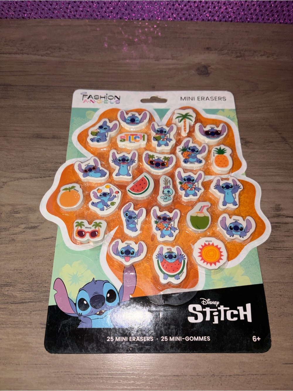 🆕💜 Disney Stitch Mini Eraser Set Tropical Fruit School Supplies Cute Stationery